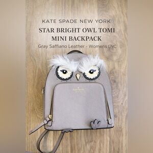 Kate Spade New York Star Bright Owl Tomi Mini Backpack Gray